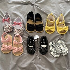 Place Girls Shoes Lot - Black, Yellow, Pink, Silver, Floral